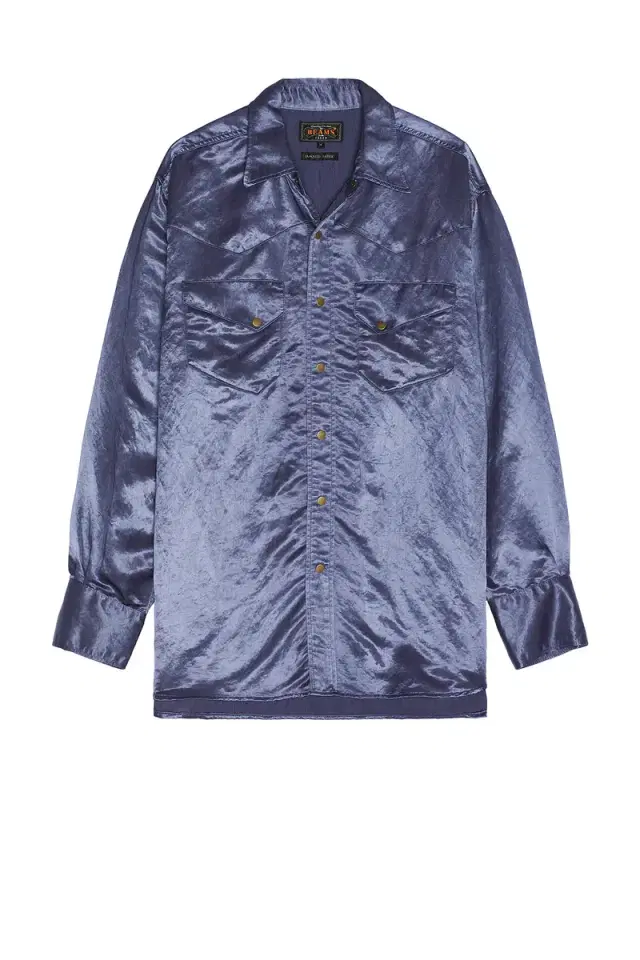 Beams Plus Western Shirt Broken Nylon Satin