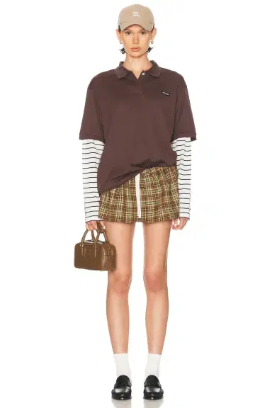 Miu Miu Drawstring Waist Mini Skirt | Thumbnail 5 Miu Miu Drawstring Waist Mini Skirt | Thumbnail 5