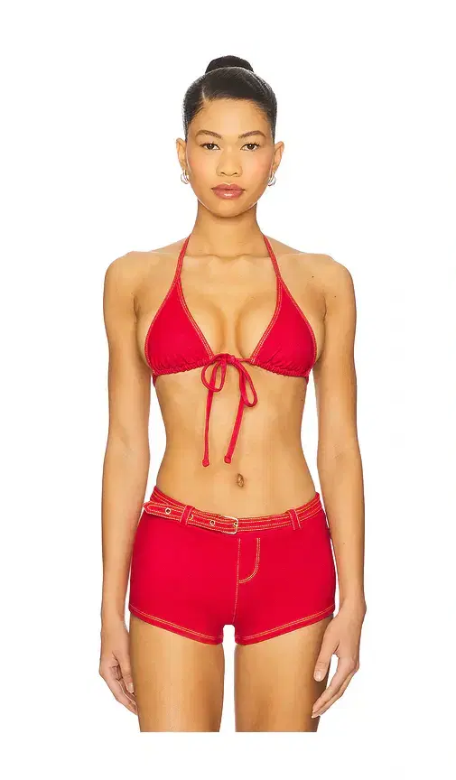 Frankies Bikinis Paradise Denim Bikini Top