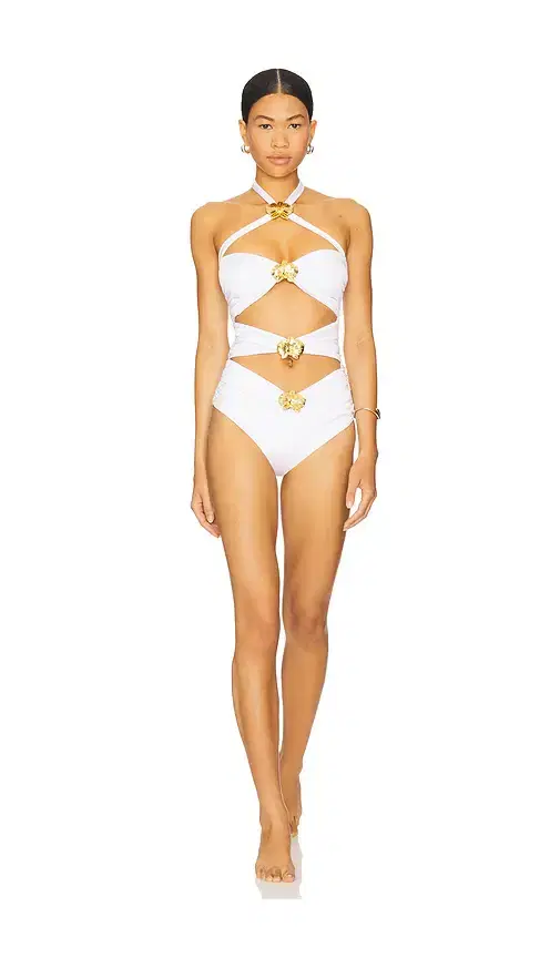 Cin Cin Diamond Orchid Cut Out One Piece Swimsuit