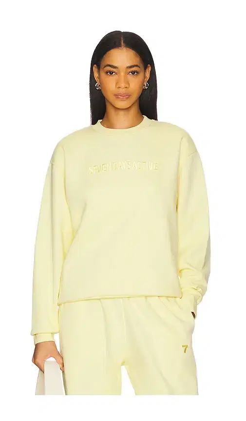 7 Days Active Organic Fitted Crewneck Sweatshirt