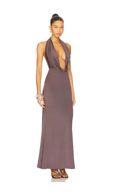LaPointe Lightweight Jersey Deep Cowl Neck Gown | Thumbnail 2