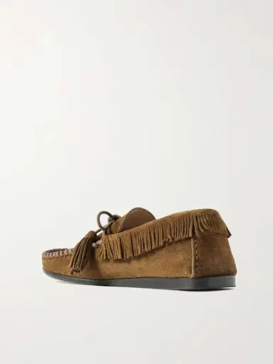 Isabel Marant Fitza Tasseled Fringed Leather-trimmed Suede Loafers | Thumbnail 3 Isabel Marant Fitza Tasseled Fringed Leather-trimmed Suede Loafers | Thumbnail 3