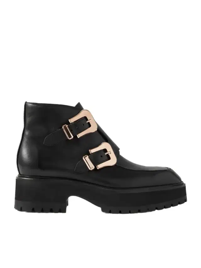 Apollo Buckled Leather Ankle Boots
