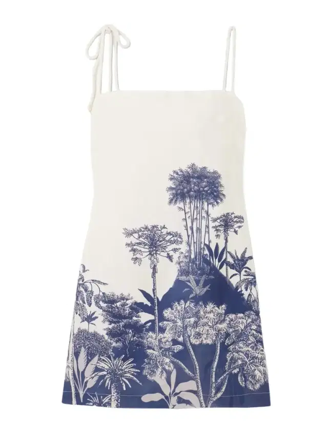 Tres Pm Printed Linen Mini Dress