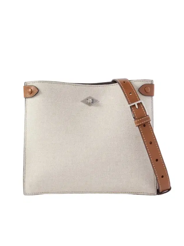 Stowaway Leather-trimmed Linen Shoulder Bag