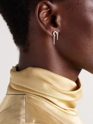 Yvonne Léon Mini Python 9-karat Gold, Diamond And Enamel Single Earring | Thumbnail 2 Yvonne Léon Mini Python 9-karat Gold, Diamond And Enamel Single Earring | Thumbnail 2