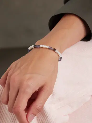 Loren Stewart 14-karat Gold, Iolite And Pearl Bracelet | Thumbnail 2