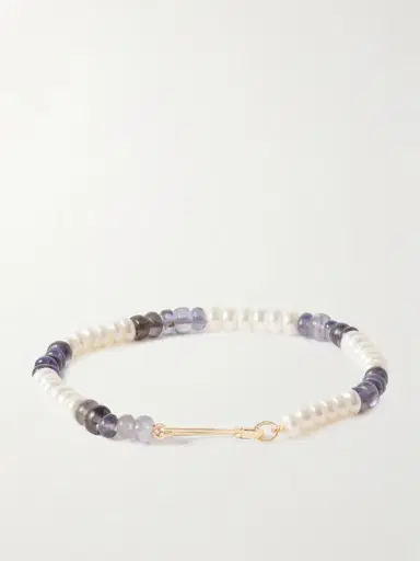 Loren Stewart 14-karat Gold, Iolite And Pearl Bracelet | Thumbnail 3