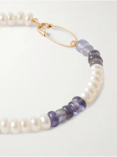 Loren Stewart 14-karat Gold, Iolite And Pearl Bracelet | Thumbnail 4