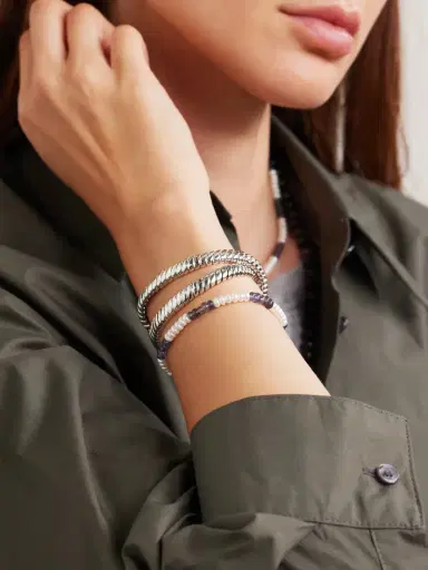 Loren Stewart 14-karat Gold, Iolite And Pearl Bracelet | Thumbnail 5