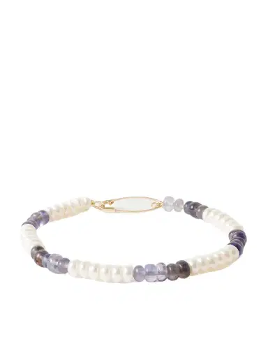 Loren Stewart 14-karat Gold, Iolite And Pearl Bracelet | Thumbnail 1