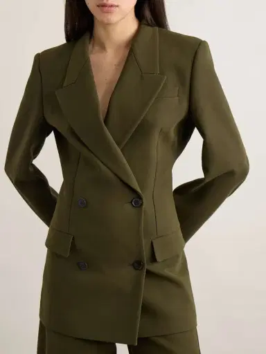 Alaïa Double-breasted Cotton-twill Blazer | Thumbnail 3