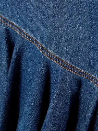 Alaïa Asymmetric Wrap-effect Denim Mini Dress | Thumbnail 4 Alaïa Asymmetric Wrap-effect Denim Mini Dress | Thumbnail 4