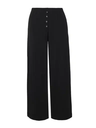 LESET Boxer Pointelle-knit Cotton Wide-leg Pants | Thumbnail 1