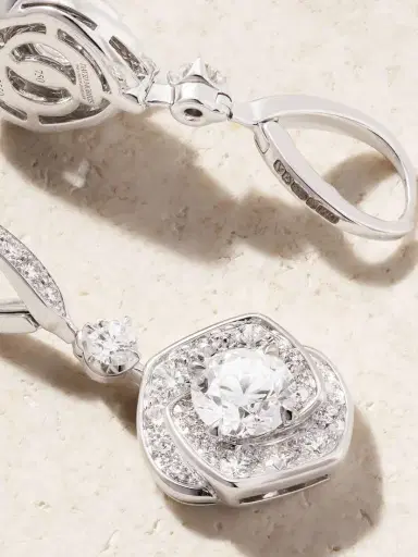 David Morris Frozen Kiss Drop 18-karat White Gold Diamond Earrings | Thumbnail 3 David Morris Frozen Kiss Drop 18-karat White Gold Diamond Earrings | Thumbnail 3