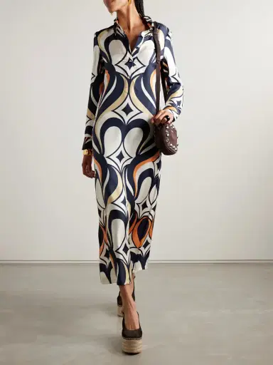 La DoubleJ Icon Printed Silk-twill Maxi Shirt Dress | Thumbnail 2 La DoubleJ Icon Printed Silk-twill Maxi Shirt Dress | Thumbnail 2
