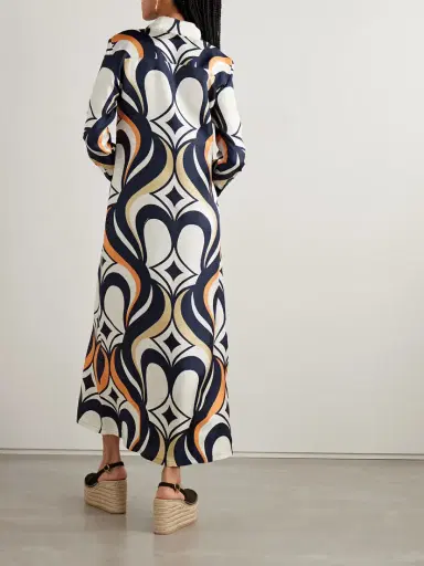 La DoubleJ Icon Printed Silk-twill Maxi Shirt Dress | Thumbnail 3 La DoubleJ Icon Printed Silk-twill Maxi Shirt Dress | Thumbnail 3