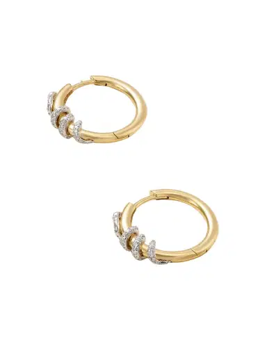 Ileana Makri Twisted Boa 18-karat Yellow And White Gold Diamond Earrings | Thumbnail 1