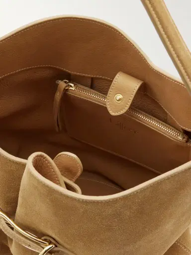 Liffner Buckled Suede Bucket Bag | Thumbnail 5 Liffner Buckled Suede Bucket Bag | Thumbnail 5