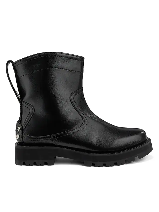 Ganni Women's Studs Crinkle Faux-Leather Ankle Boots - Black
