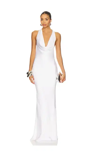 Norma Kamali Halter Drape Bias Gown | Thumbnail 1 Norma Kamali Halter Drape Bias Gown | Thumbnail 1