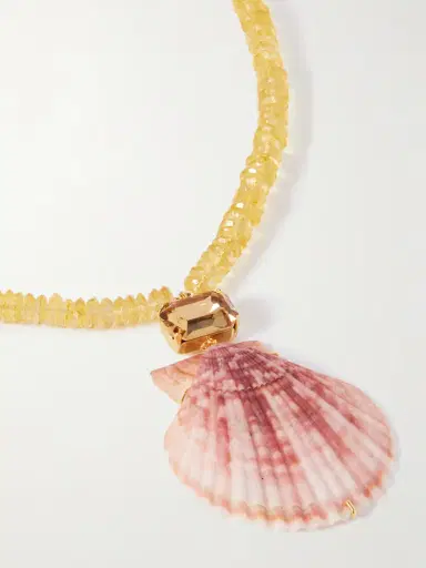 Jennifer Behr Roma Gold-plated, Citrine, Shell And Crystal Necklace | Thumbnail 4 Jennifer Behr Roma Gold-plated, Citrine, Shell And Crystal Necklace | Thumbnail 4