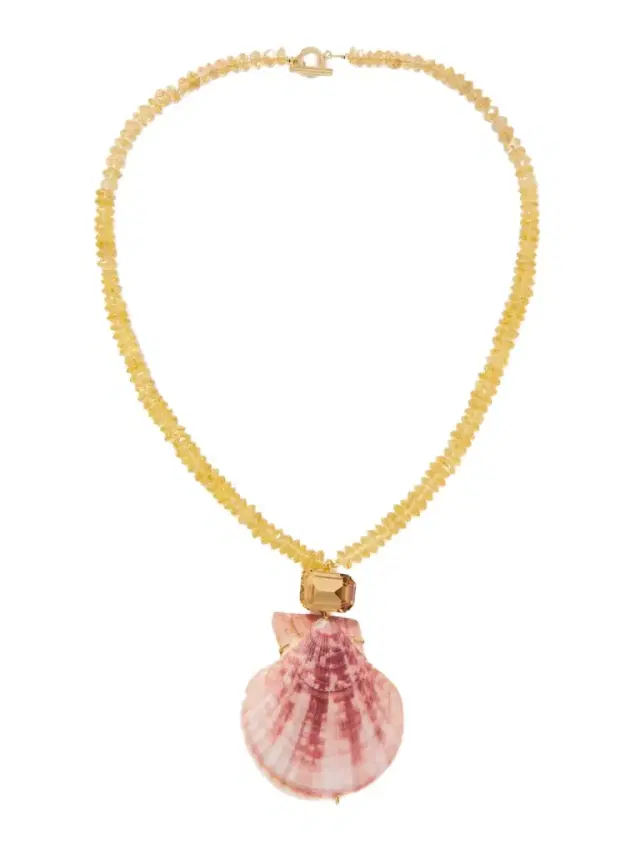 Roma Gold-plated, Citrine, Shell And Crystal Necklace