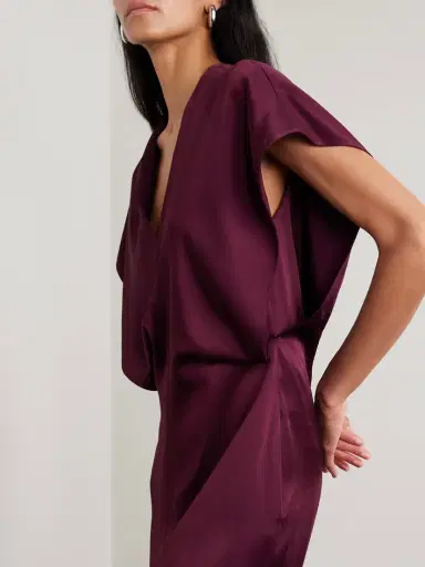 Stella McCartney Draped Satin Midi Dress | Thumbnail 5 Stella McCartney Draped Satin Midi Dress | Thumbnail 5