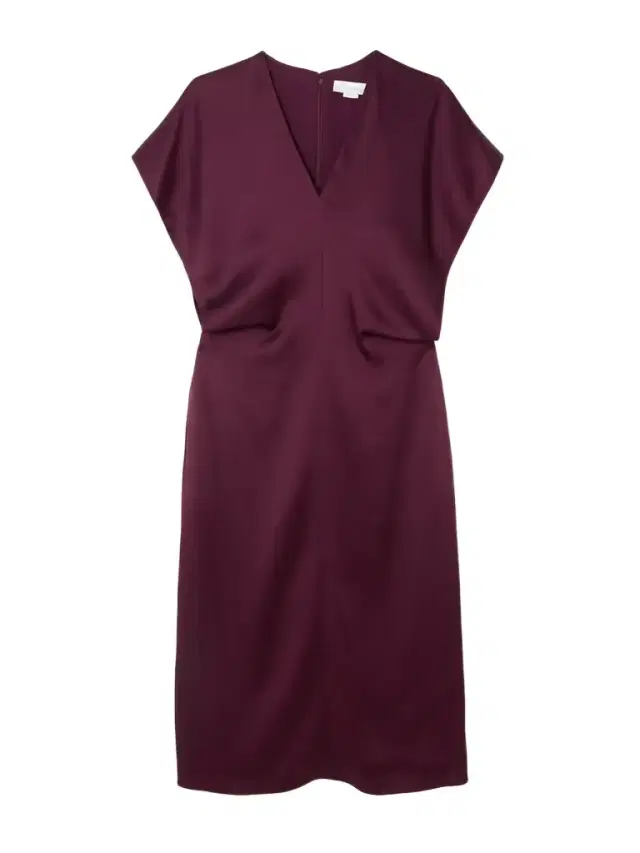 Draped Satin Midi Dress