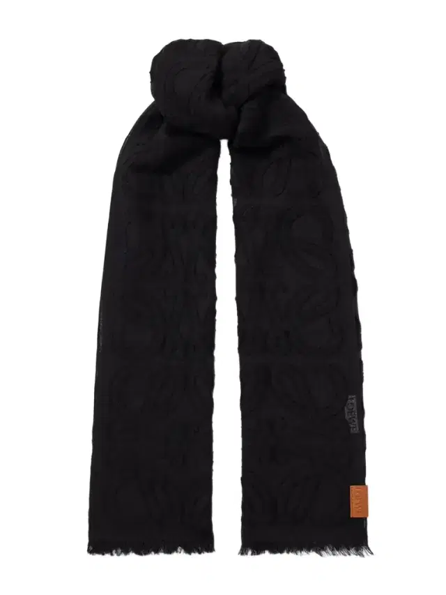 Loewe Frayed Wool And Silk-blend Jacquard Scarf