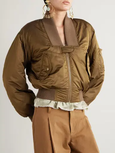 Chloé Cropped Shell Bomber Jacket | Thumbnail 3