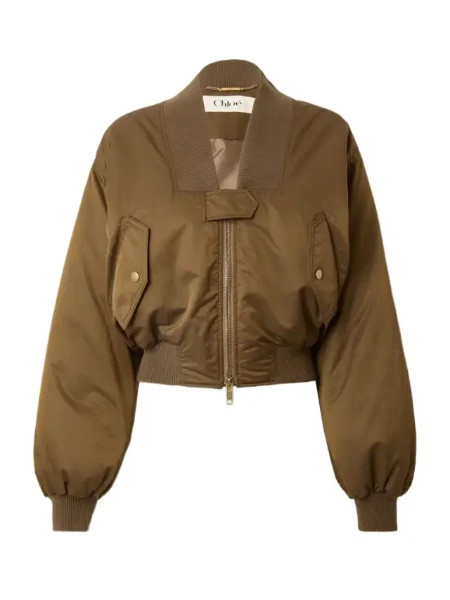 Cropped Shell Bomber Jacket