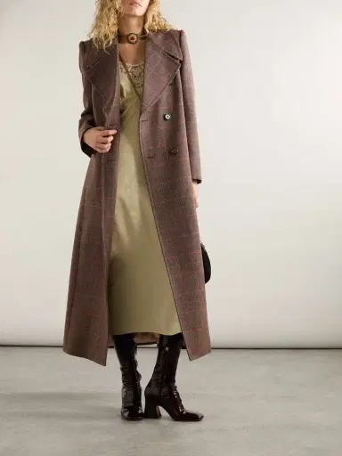 Chloé Double-breasted Checked Wool Coat | Thumbnail 2