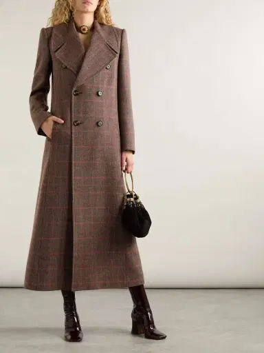 Chloé Double-breasted Checked Wool Coat | Thumbnail 3