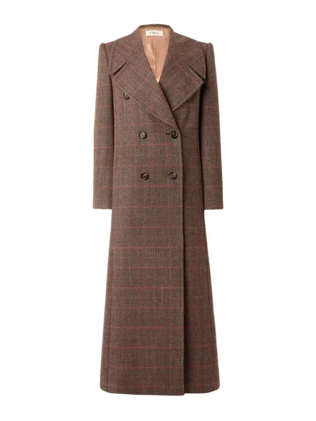 Double-breasted Checked Wool Coat