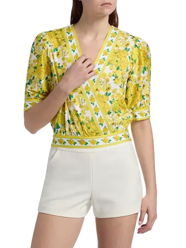 Generation Love Women's Rema Floral Cotton Poplin Wrap Blouse | Thumbnail 3 Generation Love Women's Rema Floral Cotton Poplin Wrap Blouse | Thumbnail 3