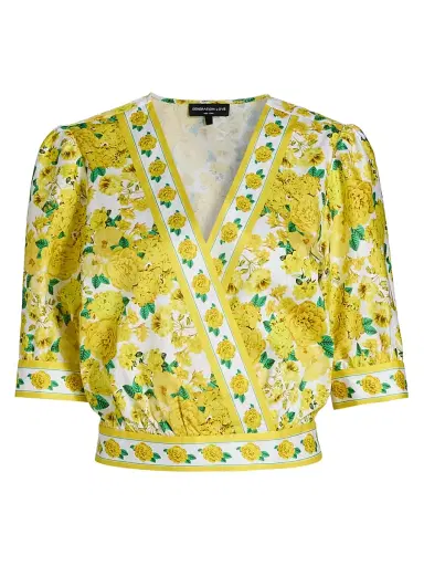 Generation Love Women's Rema Floral Cotton Poplin Wrap Blouse | Thumbnail 1 Generation Love Women's Rema Floral Cotton Poplin Wrap Blouse | Thumbnail 1