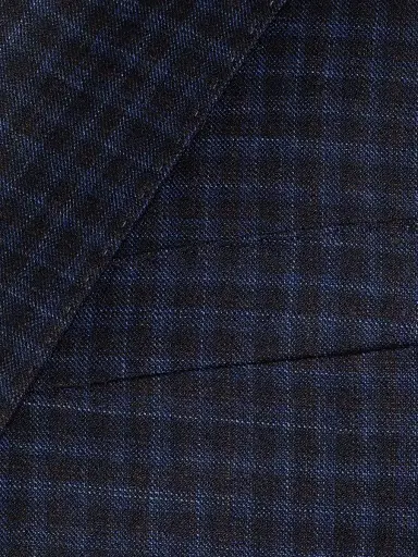 Emporio Armani Men's Box Plaid Stretch Wool Sport Coat - Navy | Thumbnail 7