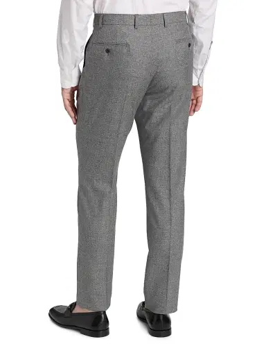 Emporio Armani Men's Flat Front Wool-Cotton Trousers - Light Grey - Size 32 | Thumbnail 5 Emporio Armani Men's Flat Front Wool-Cotton Trousers - Light Grey - Size 32 | Thumbnail 5