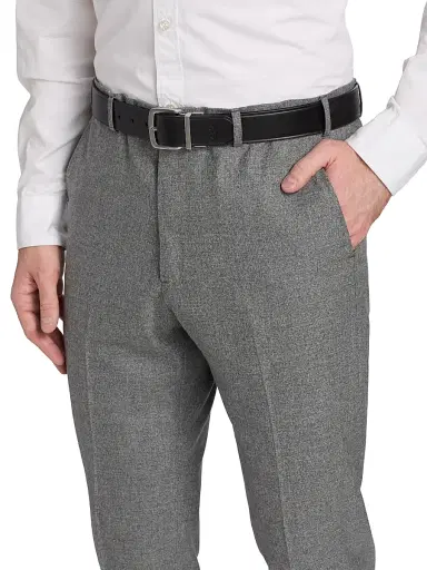 Emporio Armani Men's Flat Front Wool-Cotton Trousers - Light Grey - Size 32 | Thumbnail 6 Emporio Armani Men's Flat Front Wool-Cotton Trousers - Light Grey - Size 32 | Thumbnail 6