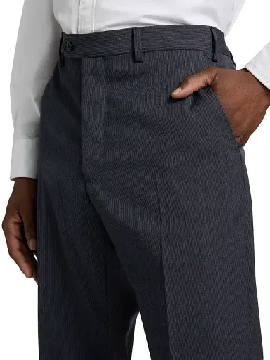 Emporio Armani Men's Flat Front Wool Trousers - Grey - Size 36 | Thumbnail 6