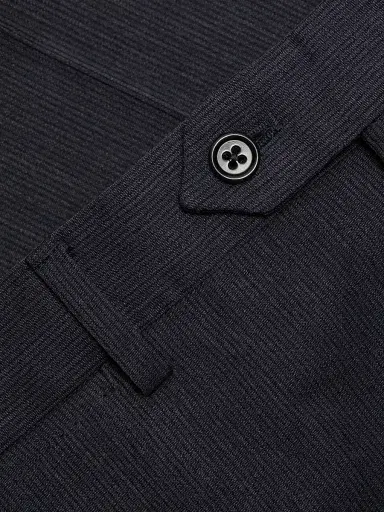 Emporio Armani Men's Flat Front Wool Trousers - Grey - Size 36 | Thumbnail 7