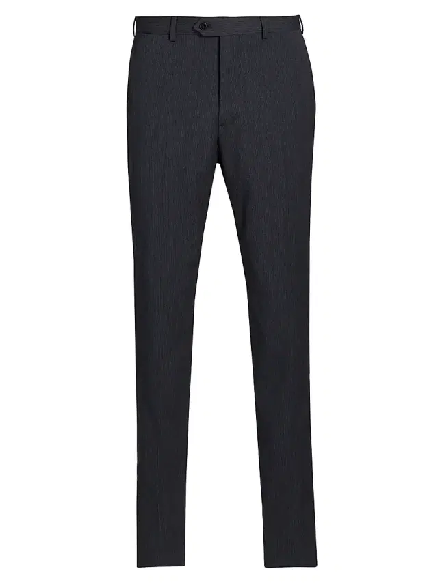 Men's Flat Front Wool Trousers - Grey - Size 36