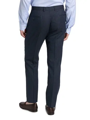 Emporio Armani Men's Flat Front Wool-Cotton Trousers - Solid Medium Blue - Size 36 | Thumbnail 5 Emporio Armani Men's Flat Front Wool-Cotton Trousers - Solid Medium Blue - Size 36 | Thumbnail 5