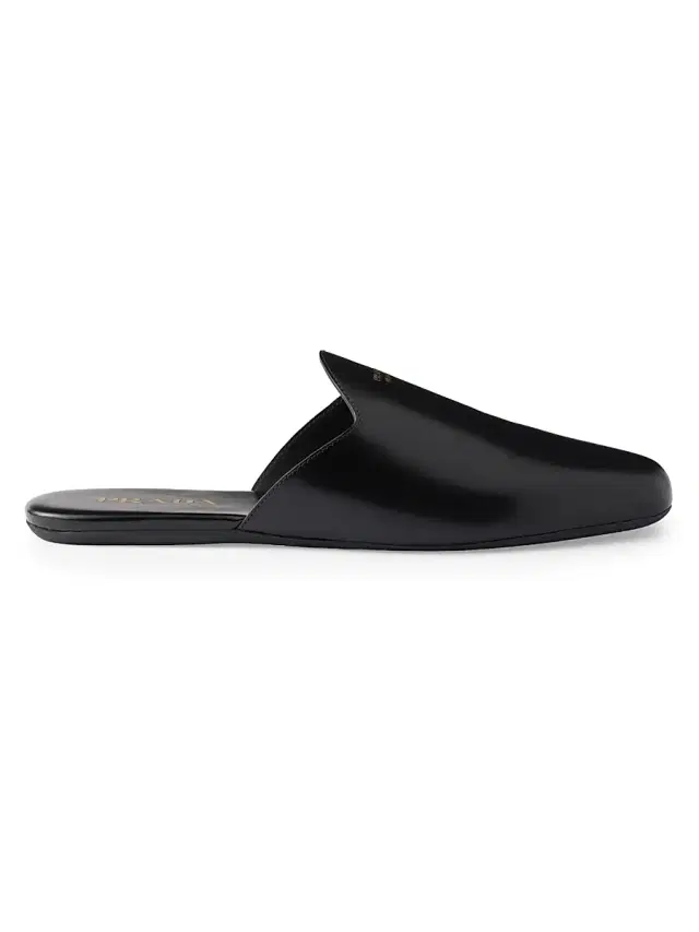 Prada Women's Brushed Leather Mules - Black