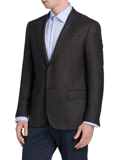 Emporio Armani Men's Micro Pattern Wool-Cashmere Sport Coat - Brown | Thumbnail 4 Emporio Armani Men's Micro Pattern Wool-Cashmere Sport Coat - Brown | Thumbnail 4