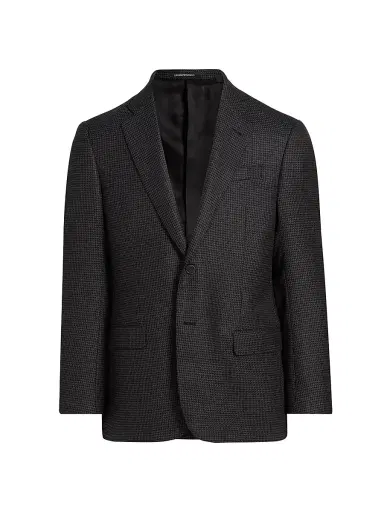 Emporio Armani Men's Micro Pattern Wool-Cashmere Sport Coat - Brown | Thumbnail 1 Emporio Armani Men's Micro Pattern Wool-Cashmere Sport Coat - Brown | Thumbnail 1