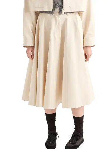 Prada Women's Chino Midi-Skirt - Light Beige Khaki - Size 8 | Thumbnail 2