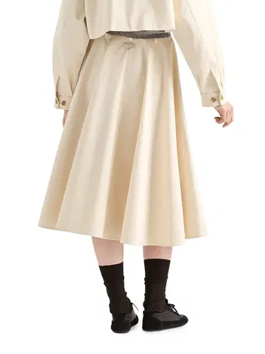 Prada Women's Chino Midi-Skirt - Light Beige Khaki - Size 8 | Thumbnail 3